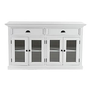 Halifax Classic Buffet with Glass Doors, Classic White by Novasolo