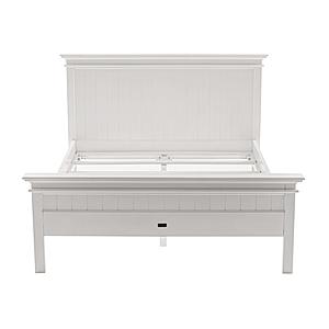 Halifax Queen Size Bed, Classic White by Novasolo