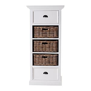 Halifax Grand Storage Unit with Basket Set, Classic White by Novasolo