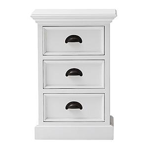 Halifax Bedside Drawer Unit, Classic White by Novasolo