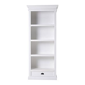 Halifax Bookcase with 1 Drawer, Classic White by Novasolo