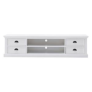 Halifax Large ETU with 4 Drawers, Classic White by Novasolo