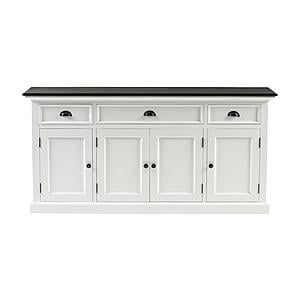 Halifax Contrast Buffet Console Table in White & Black by Novasolo