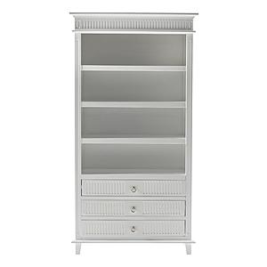 Skansen Bookcase w/3 Drawers in White by Novasolo