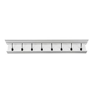 Halifax 8 Hook Coat Rack, Classic White by Novasolo