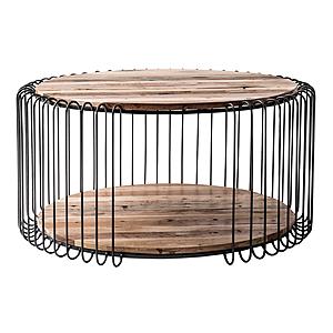 Barca Round Coffee Table 80cm, Natural Boat Wood by Novasolo