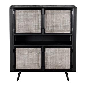 Nordic Mindi Rattan Buffet 4 Doors, Nordic Black by Novasolo