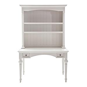 Provence Secretary Desk with Hutch, Classic White by Novasolo