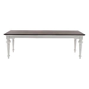 Provence Accent Dining Table 240, White Distress & Deep Brown by Novasolo