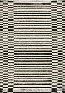 Nala Green Cream Striped Rows Pattern Rug by Kalora