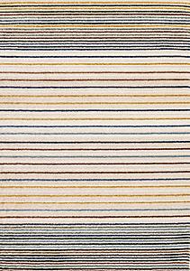 Nala Cream Yellow Oxblood Green Blue Striped Rug by Kalora