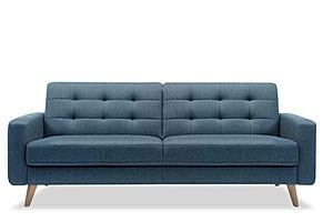 [Floor Sample] Nappa Sofa Bed Sleeper Blue w/Storage by Prestige Furnishings