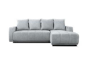 Indy Sectional Sofa Sleeper (Queen Size) Perfect Light Gray by Prestige Furnishings