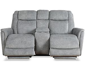 Linus - Hudson Grey Power Zero Gravity Console Loveseat by Parker House Furniture