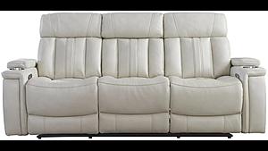 Royce - Fantom Ivory Leather Power Drop Down Console Sofa by Parker House Furniture