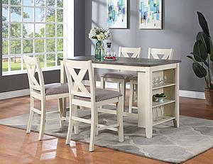 F1901 Cream Counter High Chair (Set of 6) for 2595 Table by Poundex