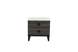 F5451 Gray Marble Top Nightstand w/2 Drawer by Poundex