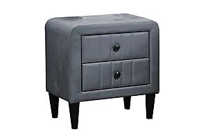 F5531 Grey Velvet Nightstand by Poundex