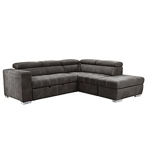 Hazell 97 in. 3-Piece Brown Corner Sleeper Sectional with Storage Ottoman / Adj. Backrest by Primo