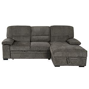 Jordan 93 in. Brown Right Facing Chaise Sleeper Sectional with Storage by Primo