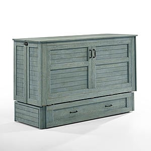 Poppy Antique Blue Queen Murphy Cabinet Bed by Night & Day Furniture