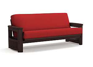 Futon Set - Full Size - Tudor Java Frame, Mattress w/Removable Solid Cover
