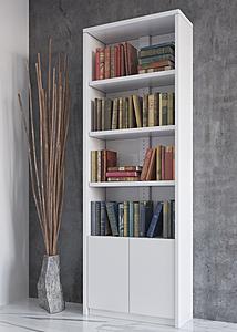 Bookcase w/Doors White by Skyler Designs