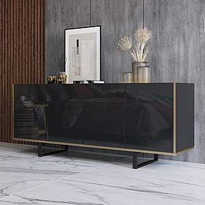 Gloss 9 TV Stand Black by Skyler Designs
