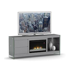 Biscayne 26" Console Fireplace w/Logs Inserts - Gray by Smart Furniture