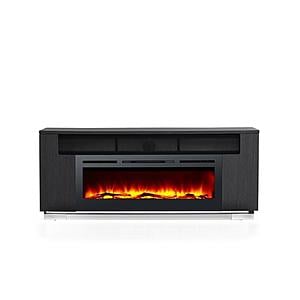 Haley 76" TV Console Fireplace w/Logs Insert - Treviso by Smart Furniture