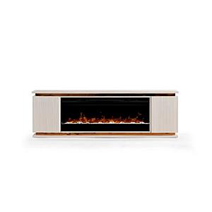 Lianna Fireplace TV Console w/Logs Insert - White by Smart Furniture