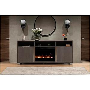 Roma TV Console w/Logs Insert - Oak by Smart Furniture
