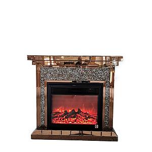 48" Fireplace Mantle w/Logs Insert - Rose Gold by Smart Furniture