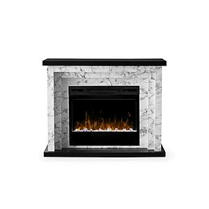 Carrara Fireplace Mantle w/Logs Insert by Smart Furniture