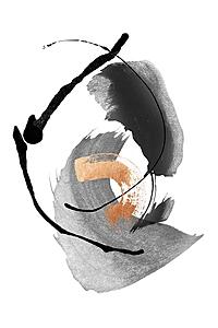 SF1382 Temp Glass w/Foil - Abstract Black/Pink/White 1 (40x60) by Classy Art
