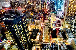 SF1392 Temp Glass w/Foil - City Scape (40x60) by Classy Art