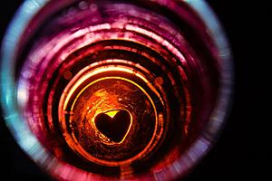 SF1396 Temp Glass w/Foil - Glass Heart (40x60) by Classy Art