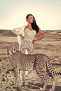 SF1634 Temp Glass w/Foil - Cheetah Girl (40x60) by Classy Art