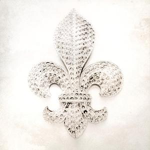 SF1688R Temp Glass w/Foil & Rhinestones - Fleur in Gems (50x50) by Classy Art