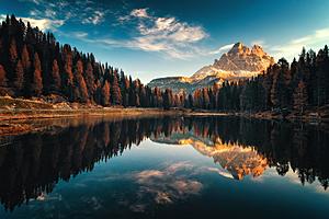 SF1712 Temp Glass w/Foil - Mountain Reflection (60x40) by Classy Art