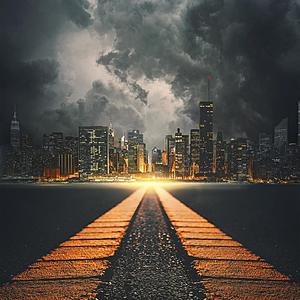 SF1728 Temp Glass w/Foil - New York Streets (50x50) by Classy Art