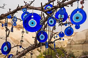 SF1738 Temp Glass w/Foil - Evil Eye Protection (60x40) by Classy Art