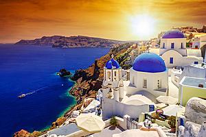 SF1748 Temp Glass w/Foil - Santorini Sunset (60x40) by Classy Art