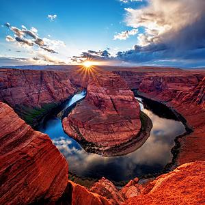 SF1772 Temp Glass w/Foil - Horseshoe Bend (50x50) by Classy Art