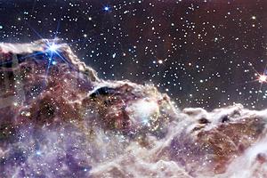 SF1780R Temp Glass w/Foil & Rhinestones - James Webb Carina Nebula II (60x40) by Classy Art