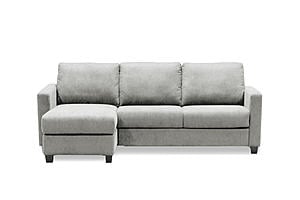 Sealy Jenson Queen Sofa Bed w/Storage Chaise in Laurent Smoke