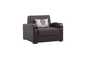Sleep Plus Brown PU Convertible Chair Bed by Casamode