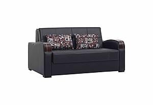Sleep Plus Black PU Loveseat Full Sleeper by Casamode
