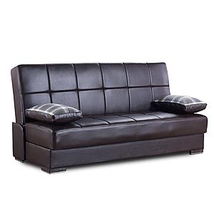 Soho Brown PU Leatherette Sofa Bed by Casamode