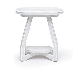 Surfside Chairside Table - Weathered White by Lineage Collections
